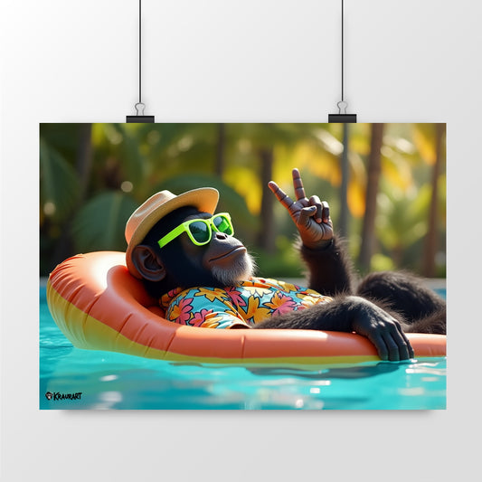 Poster Monkey Best life Kraurart ref 1004