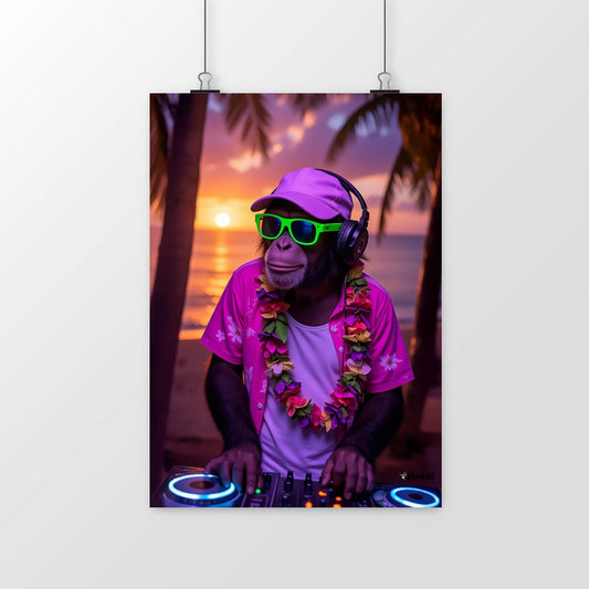 Poster Monkey Best life moto Kraurart ref 1003